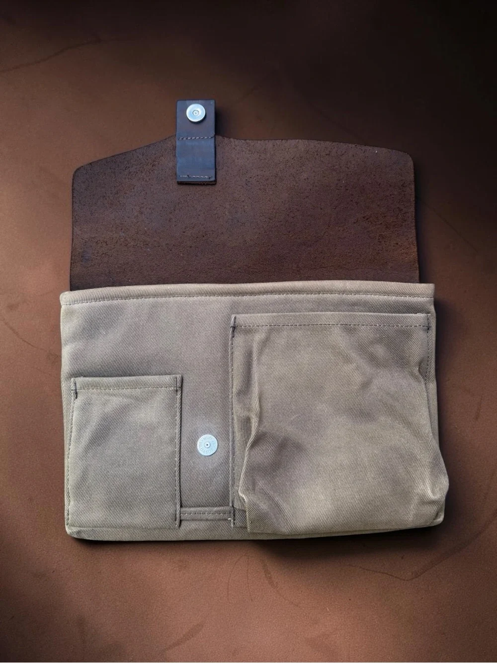 WaterField Vintage Waxed Canvas Leather Messenger Bag Made in San Francisco